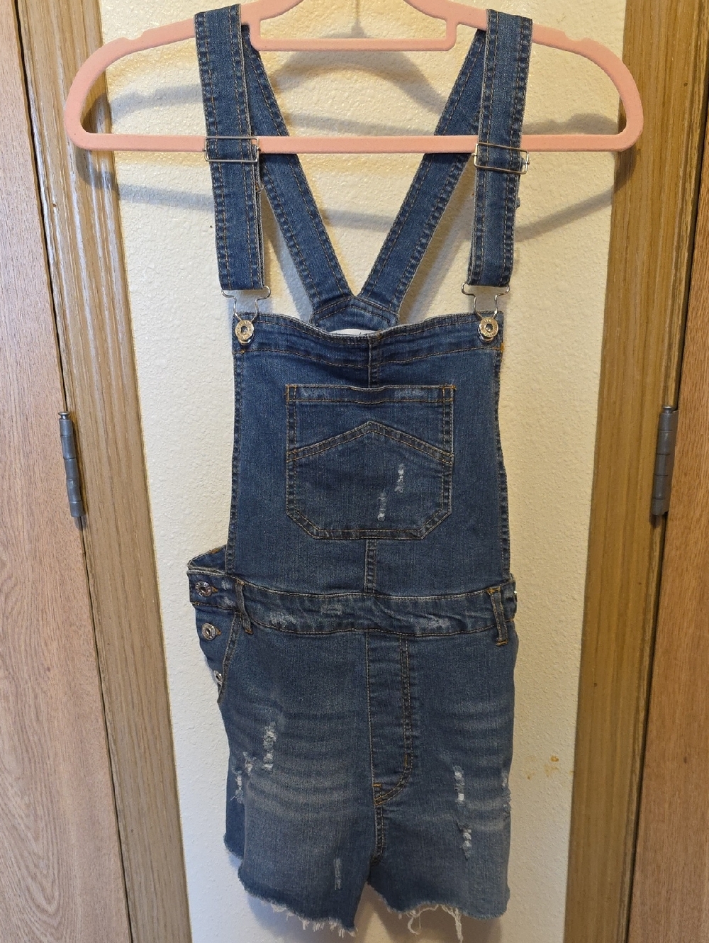 Love Tree Blue Denim Short Overalls
